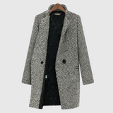 Elara - Midi kabát houndstooth mintával