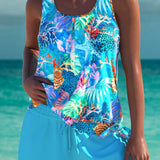 Trudy – Elegáns tankini lapos has hatással és hozzá illő sorttal