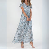 Réka – V-Nyakú Virágnyomatos Maxi Ruha
