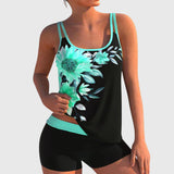 Flor – Virágmintás tankini rövidnadrággal, lapos has hatással